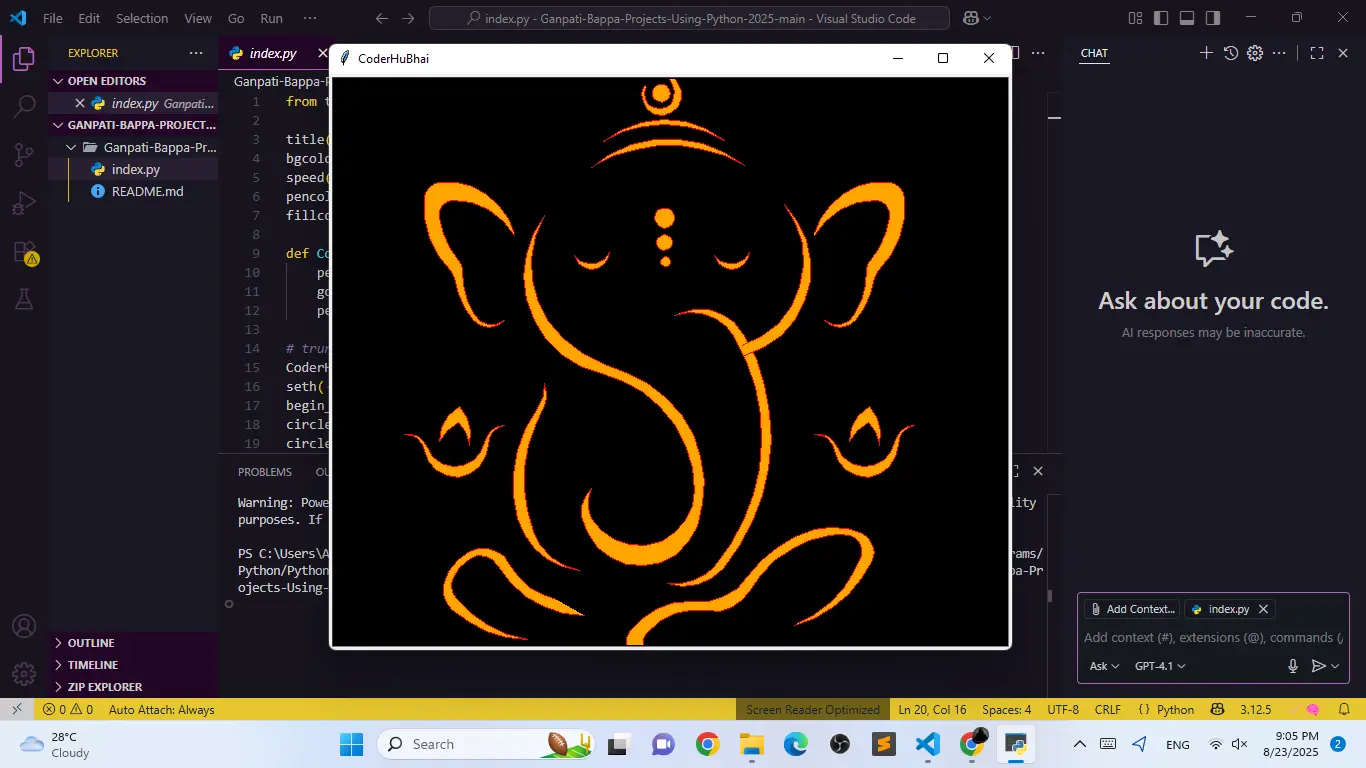 Ganesh Chaturthi 2025 Project Using Python developergtm